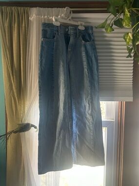 Old Navy Light Blue Wide Leg Two-Tone Denim Jeans